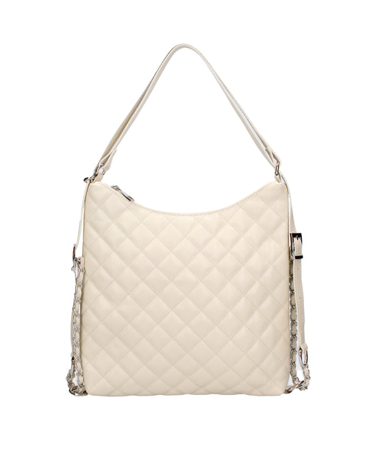 Borsa a spalla convertibile in zaino da donna In Vera pelle | Roberta Rossi | RR220714423FBG-S37_LATTE