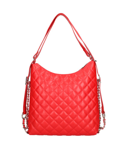 Borsa a spalla convertibile in zaino da donna In Vera pelle | Roberta Rossi | RR220714423FBG-S58_ROSSO_FUOCO
