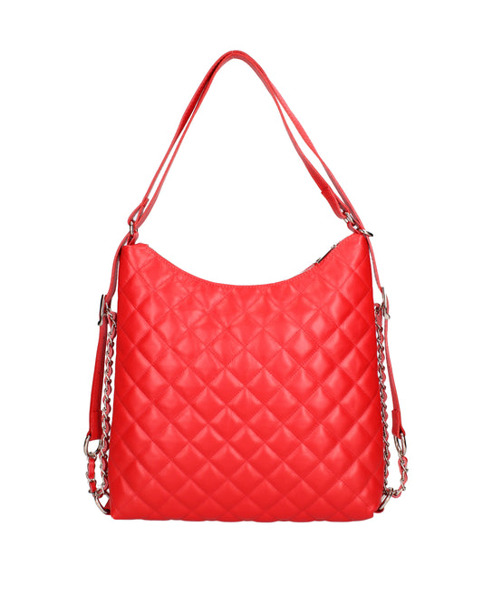 Borsa a spalla convertibile in zaino da donna In Vera pelle | Roberta Rossi | RR220714423FBG-S58_ROSSO_FUOCO
