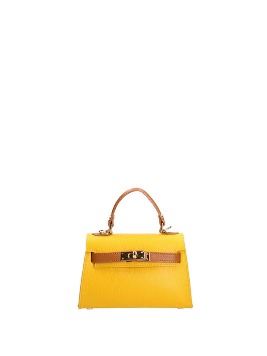 Borsa a mano da donna In Vera pelle | Roberta Rossi | RR220722123FBG-D04_GIALLO+D44_CUOIO